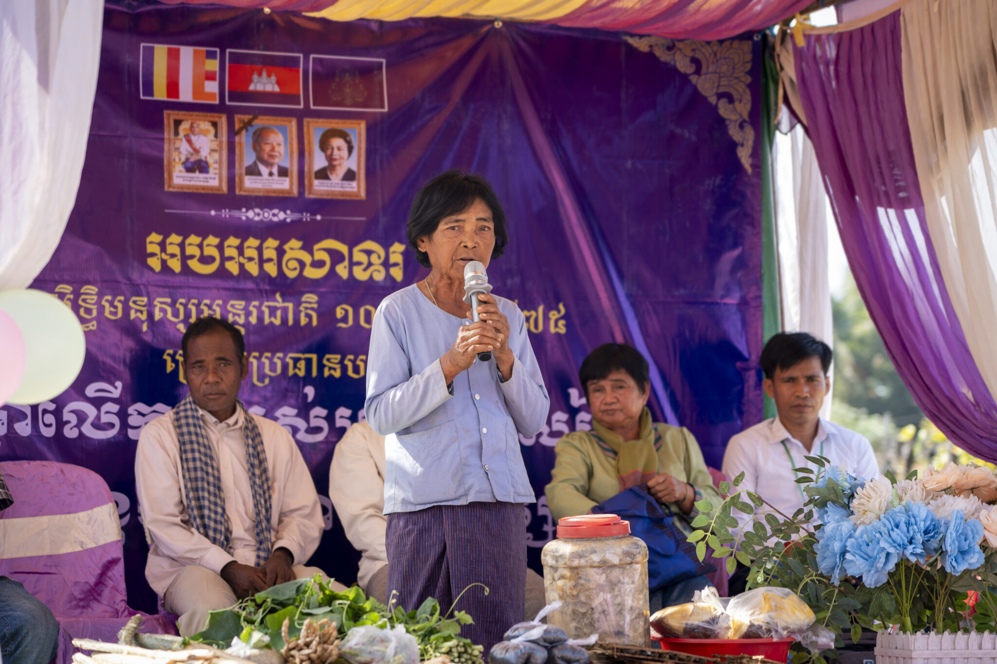 10th December 2023, Pour Village, Preah Vihear Province, Cambodia. Community members celebrate for International Human Rights Day on the 10th of December 2023 at a public place in Pour village. The event is facilitated by Danmission partners PFCN, PKH and PBO and marks FORB, Interfaith, and beliefs of indigenous people connected to the forest. ©Antoine Raab