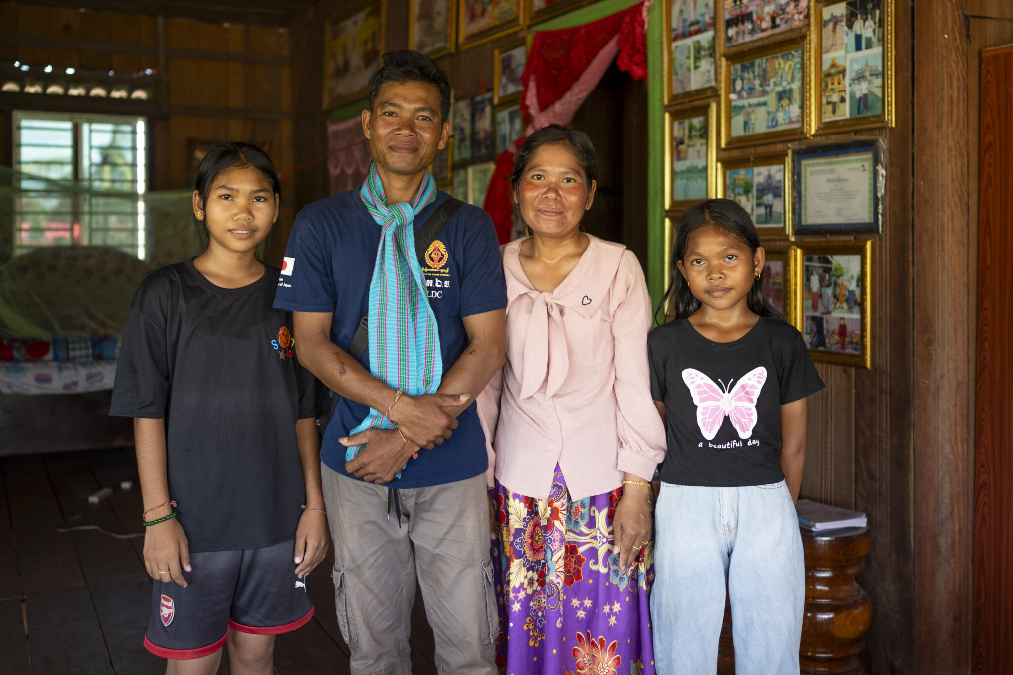 10th December 2023, Pro Me Village, Preah Vihear Province, Cambodia. Portrait of Thab Sokhy, 36 years old, a member of the forest community network PFCN. Thab Sokhy and his family are Kuy indigenous villagers and depend on rice farming and collecting resin and non-timber products from the forest. However, they are challenged by the illegal deforestation and the Rui Feng sugar cane company that took over parts of their land. ©Antoine Raab